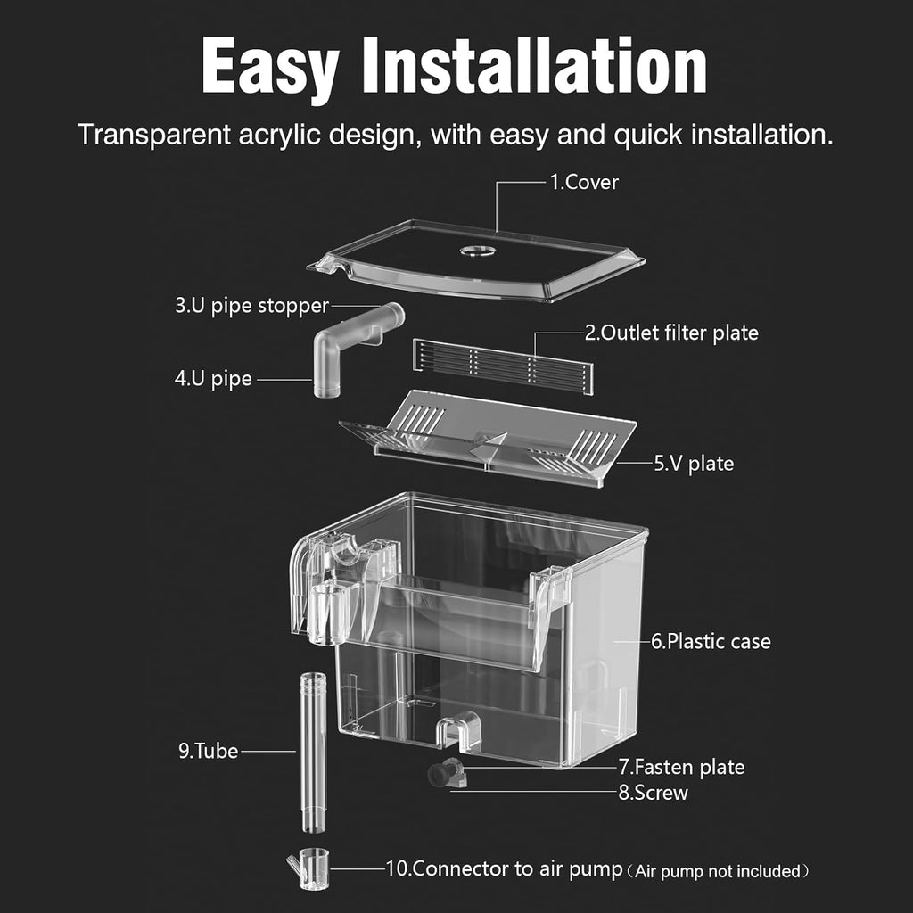Acrylic Fish Breeder Box,Multifunction Aquarium Isolation Box,Separator Hatchery Incubator Tank for Guppy, Betta, Clownfish, Baby & Injured Fish,Aquarium Bio Filter Material Box,Clear Water