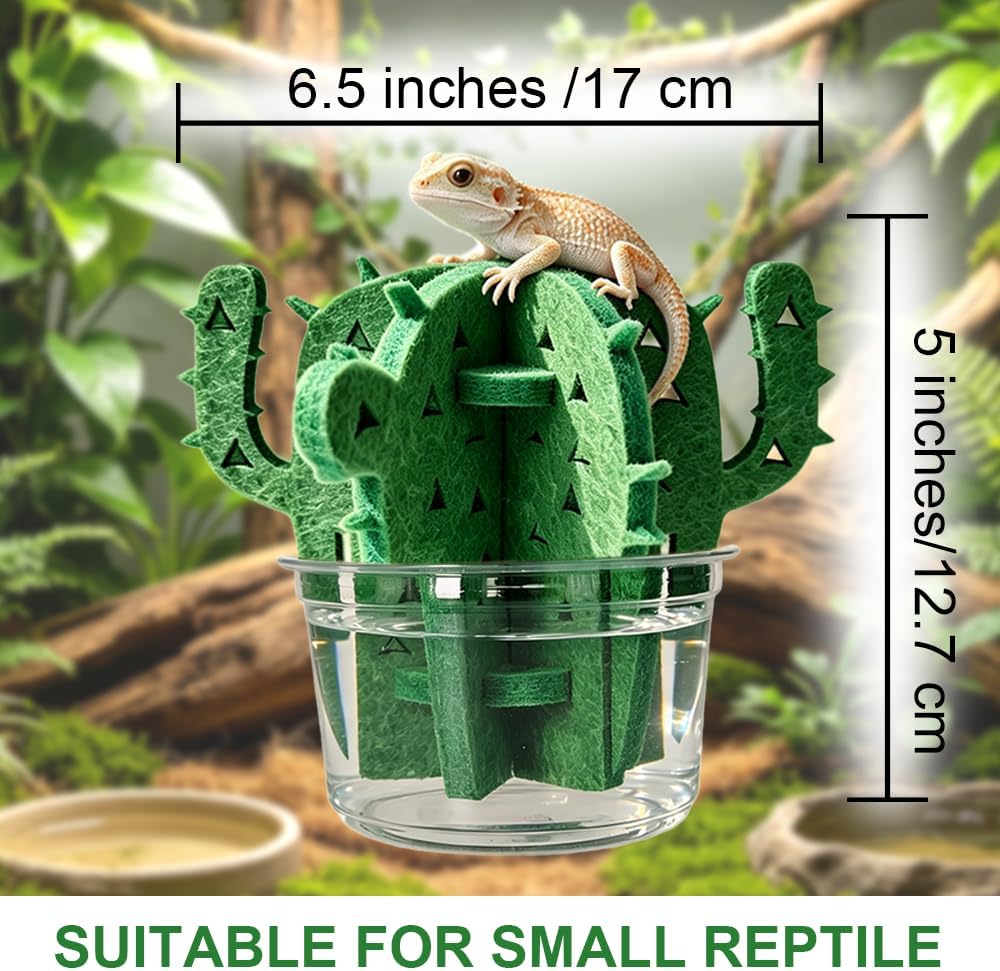 MIUPOO Humidity Boosting Cactus Terrarium Decoration for Reptile