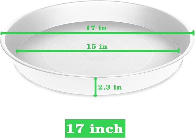 4 Pack of 17 inch Plant Saucer, 2.3" Depth Tray, Large Deep Garden Plastic - Image 2