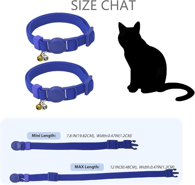 Breakaway Cat Collar with Bell, Safety Buckle Kitten Collar, Elastic Strech - Image 5