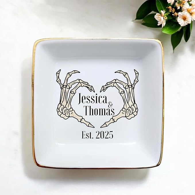 Custom Skeleton Hand Ring Dish Engagement Gift, Funny Engaged Ring Holder - Image 5