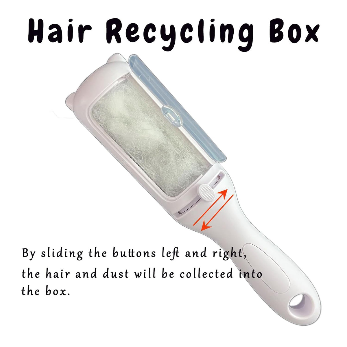 Cat Brush Pet Dry Cleaning Brush Cat Self Sticky Brush for Shedding and Grooming Long Short Hair Removal Comb with Recycling Box for Kitten Dog Rabbit Massage Roller Removes Loose Fur (White)