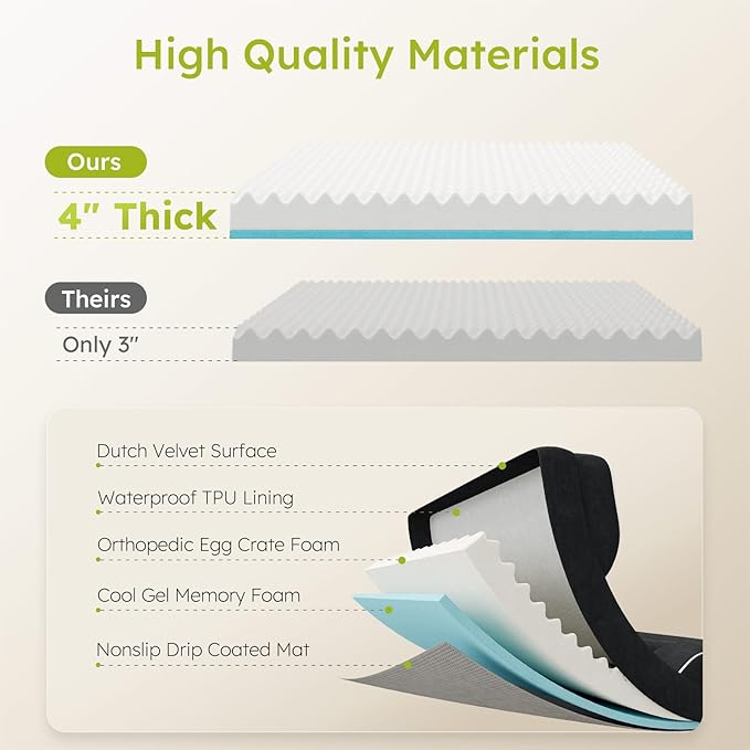 XXL Dog Bed for Extra Large Dogs, Giant Orthopedic Dog Bed - Image 3