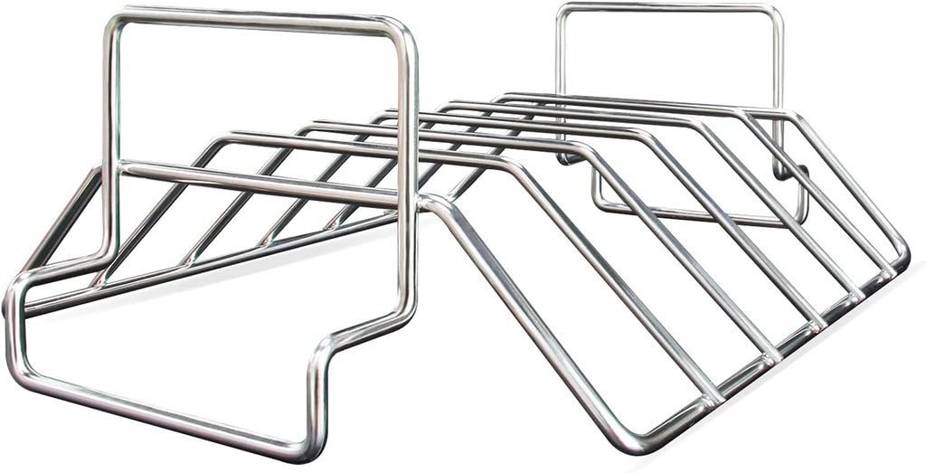 Rib Racks for Big Green Egg, Turkey Roasting Rack Smoking and Grilling Rib Rack, Big Green Egg Accessories, for Large and XLarge Big Green Egg,18" or Bigger Kamado Grill, Stainless Steel