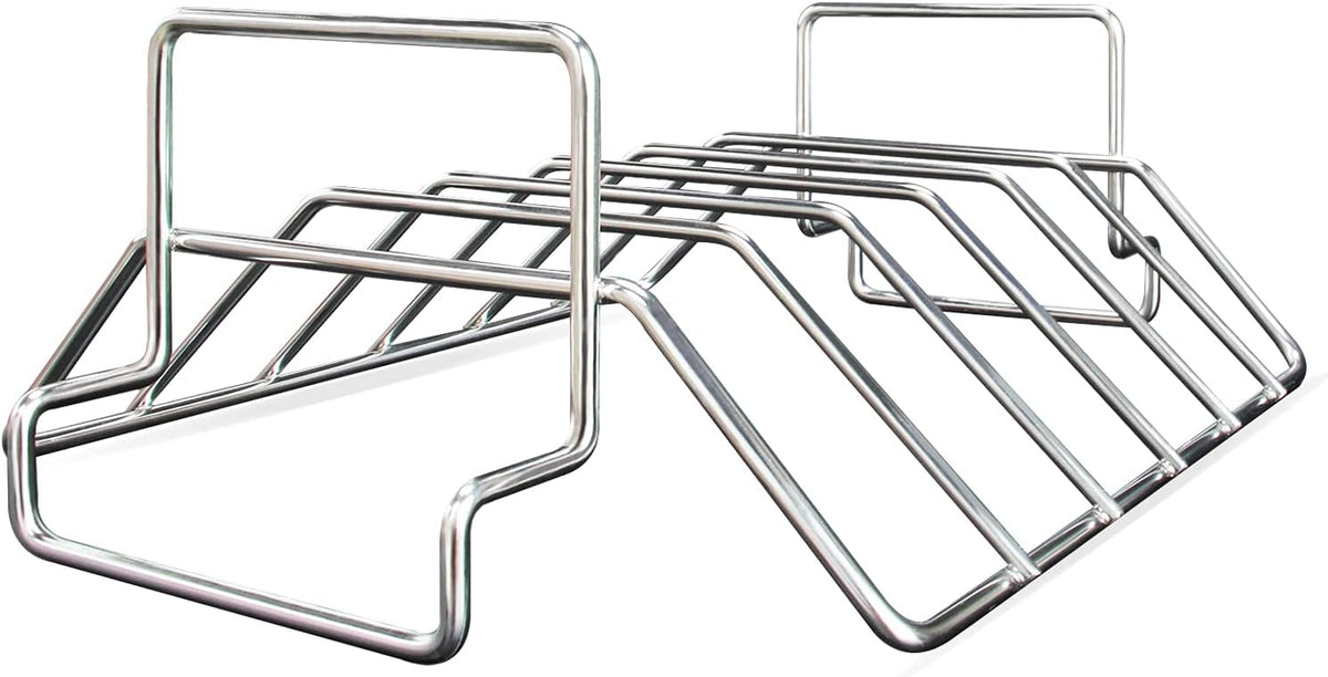 Rib Racks for Big Green Egg, Turkey Roasting Rack Smoking and Grilling Rib Rack, Big Green Egg Accessories, for Large and XLarge Big Green Egg,18" or Bigger Kamado Grill, Stainless Steel
