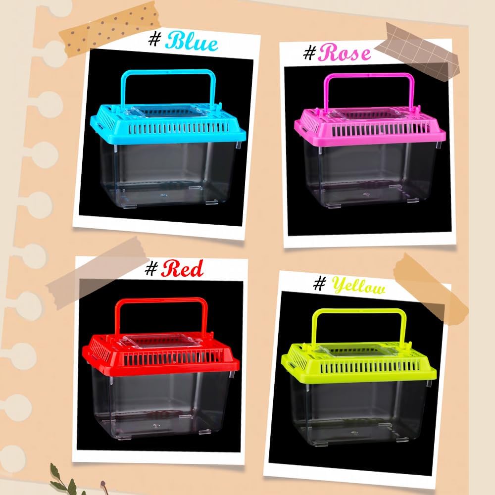 20 Pcs Plastic Reptile Terrarium Box Carrier Cage, 5.1×3.5×3.5in