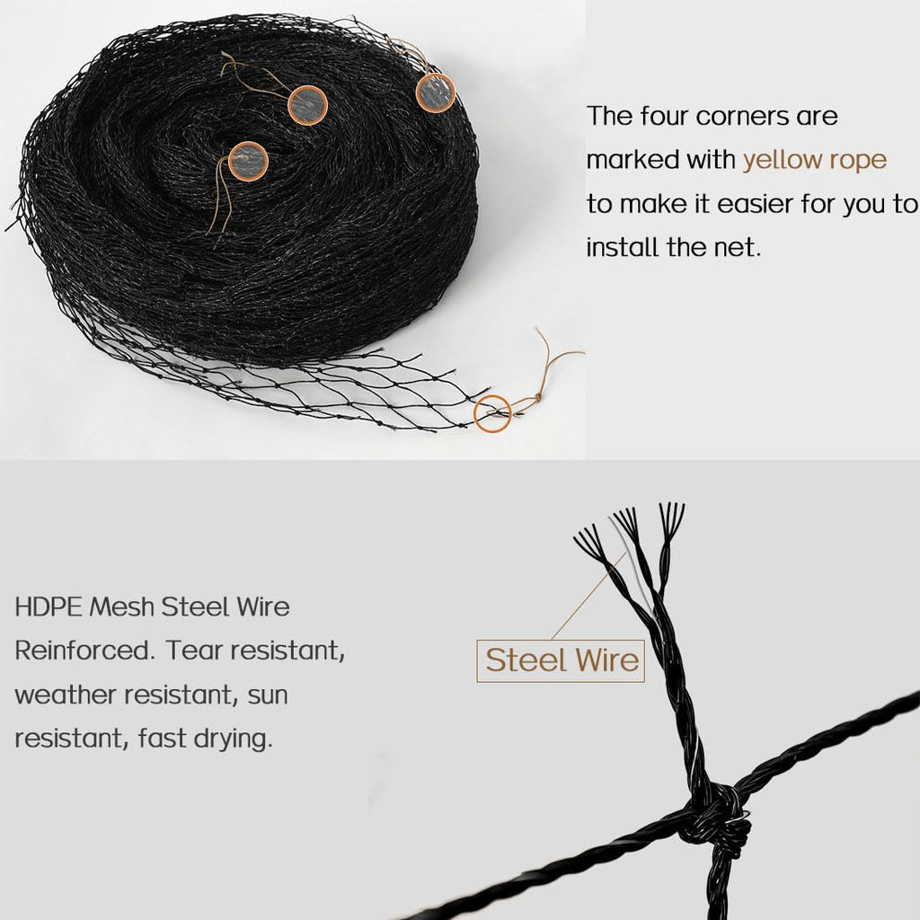 Cat Balcony Net, Steel Wire Reinforced, Anti-Fall Fence, Safety Net, Extra Strong (10 X 33 Ft)