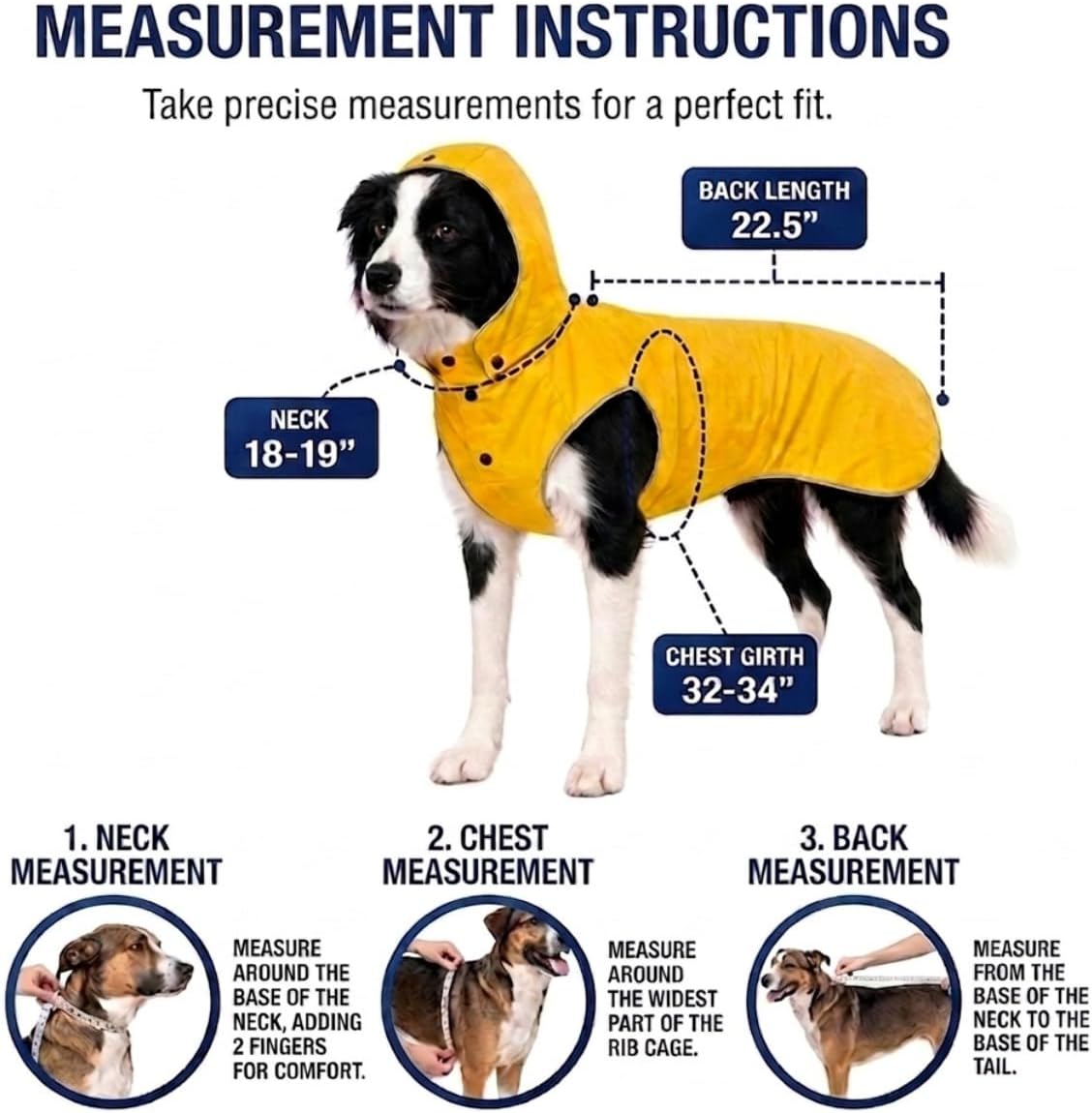 Dog Raincoat for Medium to Large Dogs, Waterproof Rain Jacket with Hood, Reflective, Adjustable, Leash Hole, Yellow