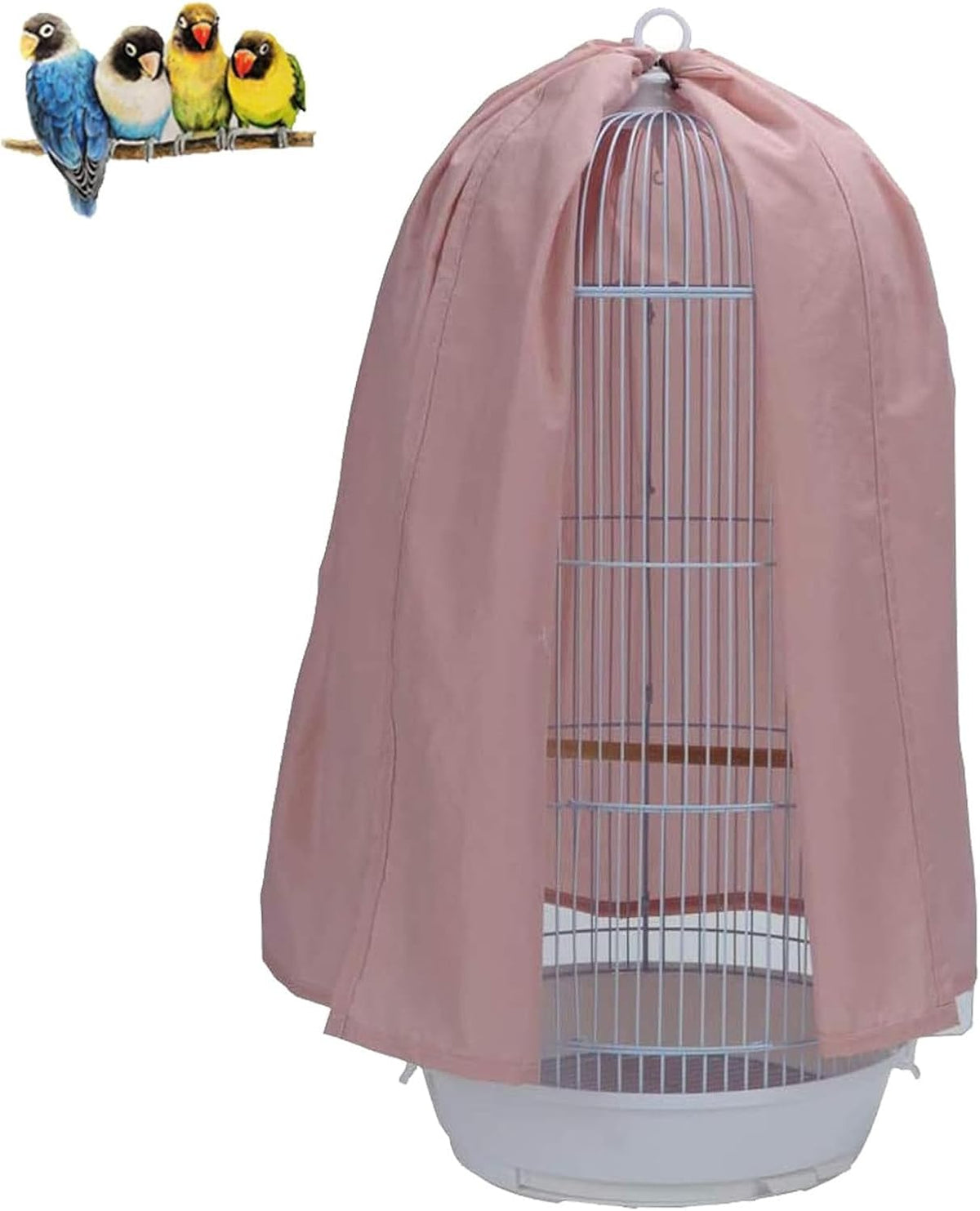 QBLEEV Round Parrot Birdcage Cover, Pet Universal Blackout Cage Cover Shade