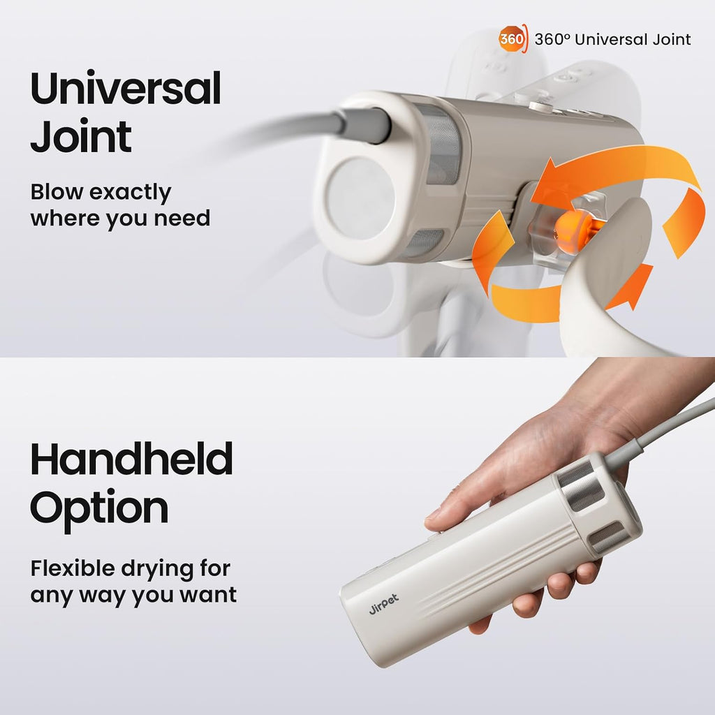JirPet Neck Dryer for Pet Grooming, Hands-Free High Velocity Dog Dryer