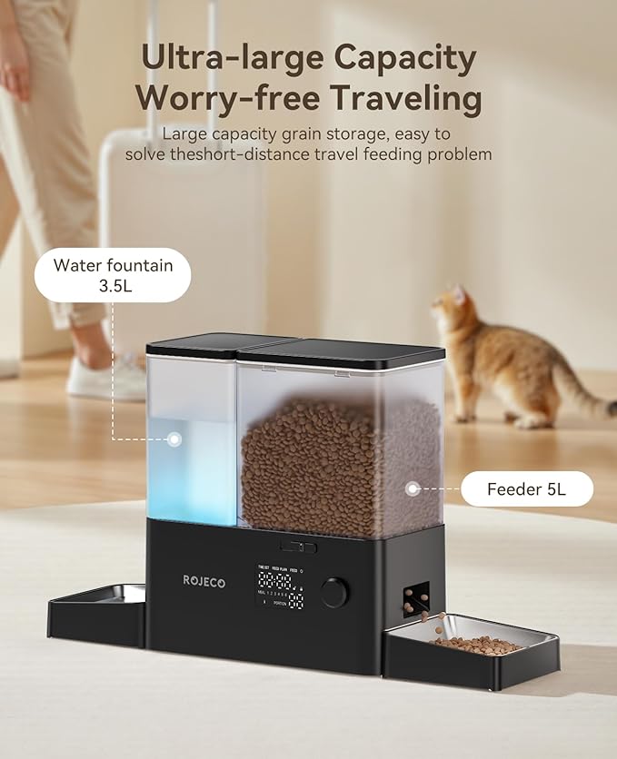 Rojeco 36Cups/8.5L Pet Automatic Cat Feeder and Gravity Water Dispenser - Image 6