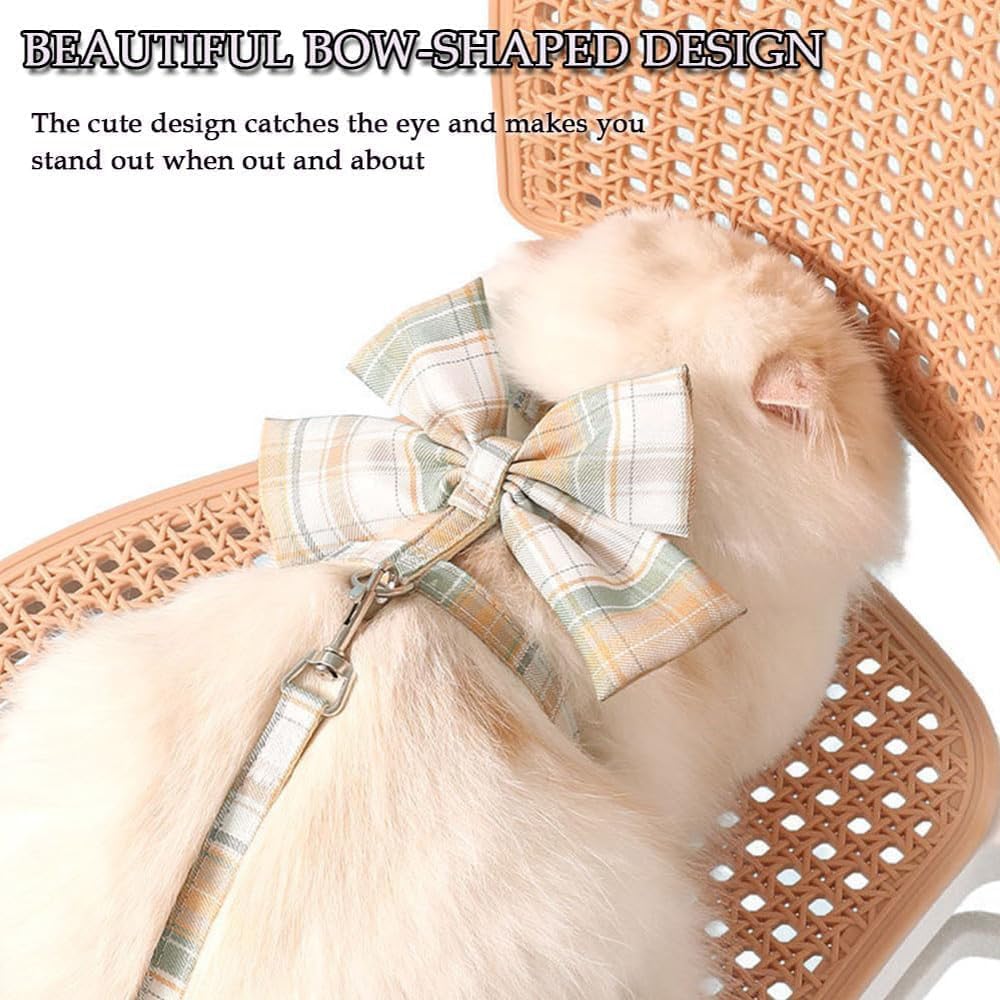 Adjustable Pet Harness and Leash Set, Butterfly Knot Safety Vest
