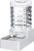 Automatic Dog Water Dispenser: White 9L Stainless Steel Gravity Feeder by MASOCAT