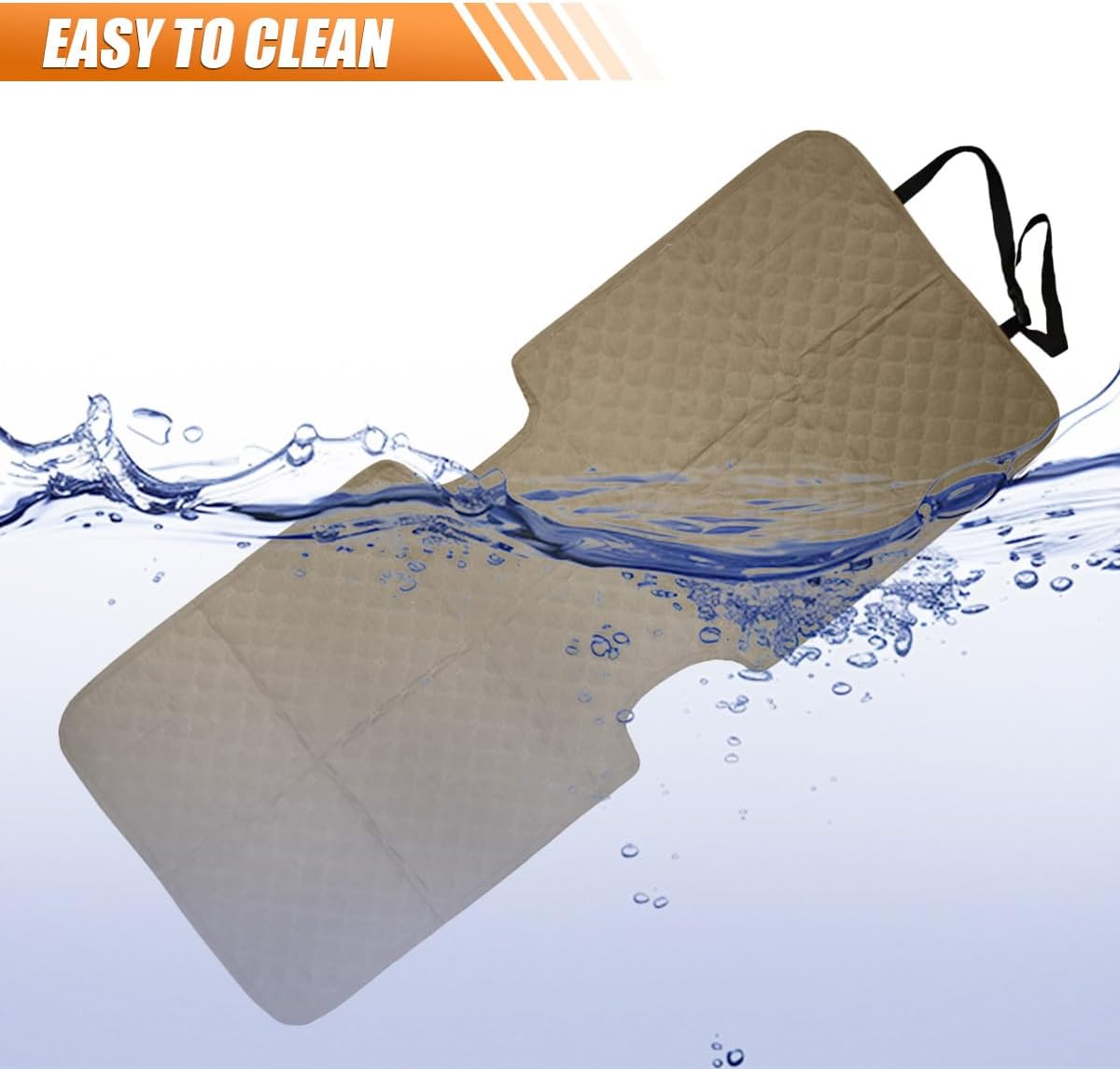 Dog Car Seat Cover, Scratch-Proof Front Seat Cover for Pets, Khaki