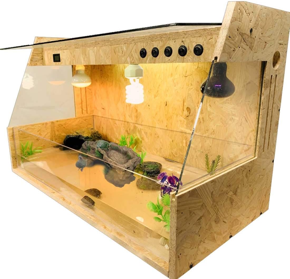 PINVNBY Turtle Basking Platform,Tortoise Resin Dock Resting Rock Reptile Habitat Ornament Hiding Cave Floating Ledge Aquarium Decoration for Bearded Dragons,Lizard,Newts,Frogs