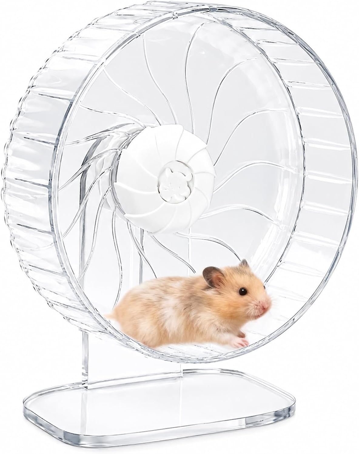 8 inch Silent Hamster Wheel with Adjustable Stand, Clear
