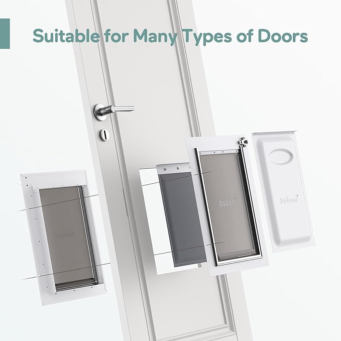Baboni 3-Flaps Pet Door for Interior and Exterior Doors, Steel Frame and - Image 3