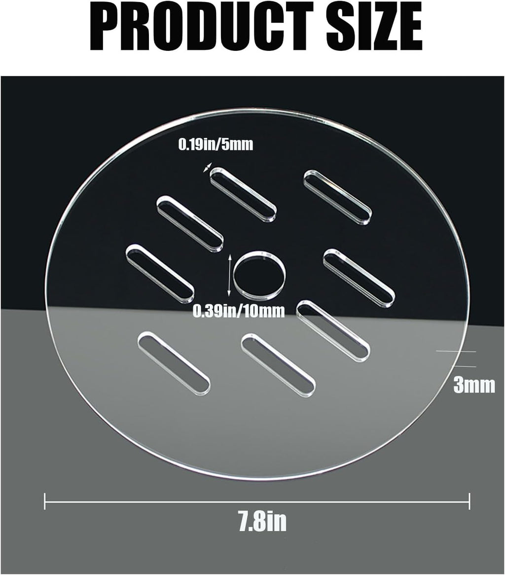 1 Pcs Acrylic Aquarium Anti-Jumping Lid Cover with Hole, Aquarium Cover Lid to Prevent Fish, Reptiles, Shrimp, Turtles from Jumping Out of The Tank, Thick 3mm (Diameter 7.8inch)