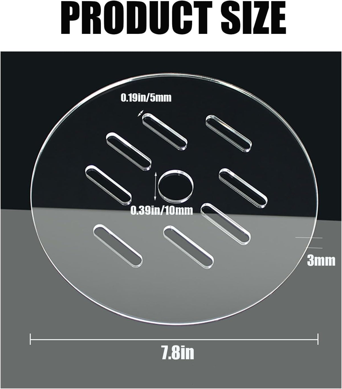 1 Pcs Acrylic Aquarium Anti-Jumping Lid Cover with Hole, Aquarium Cover Lid to Prevent Fish, Reptiles, Shrimp, Turtles from Jumping Out of The Tank, Thick 3mm (Diameter 7.8inch)