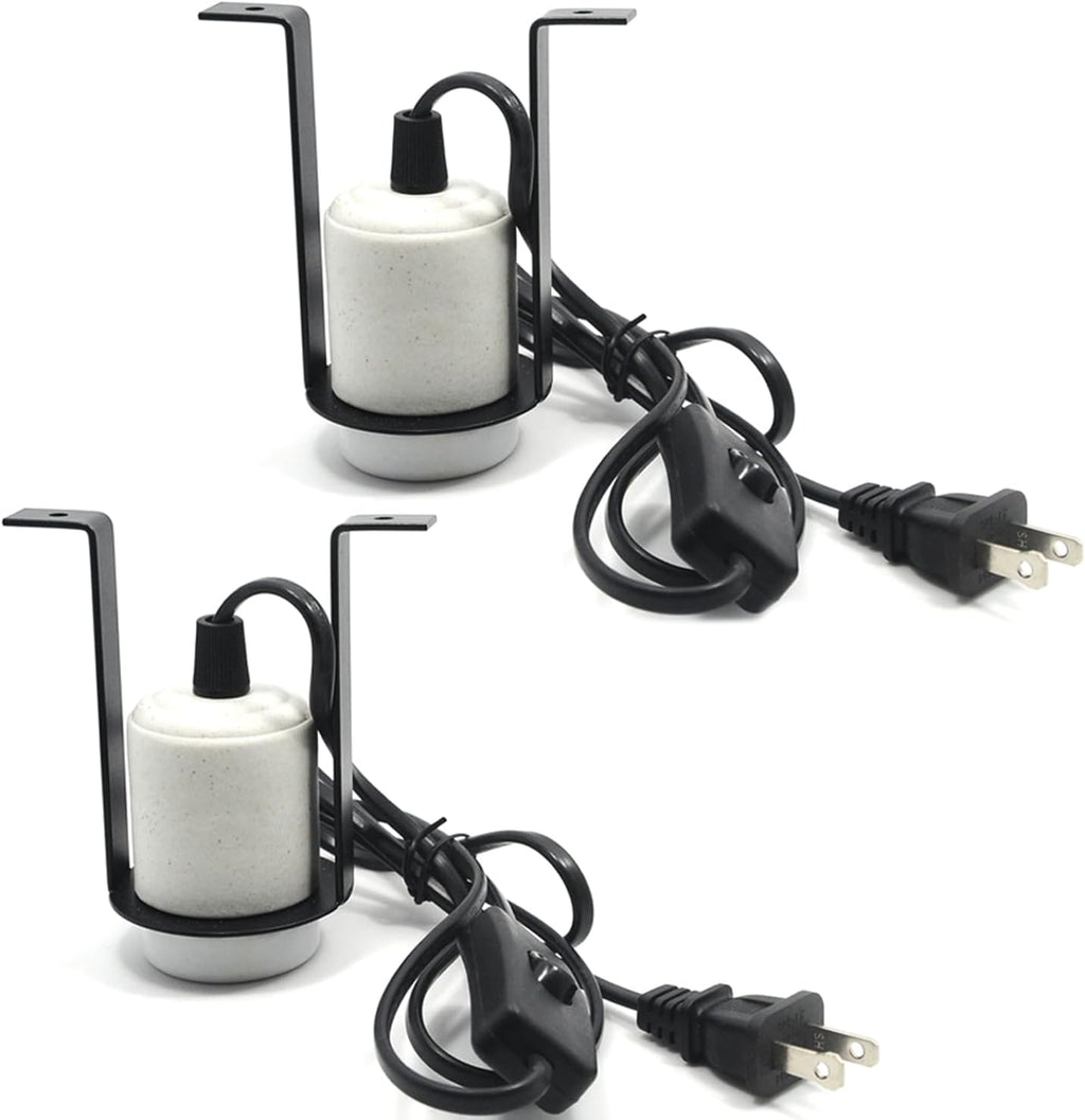 2-Pack Reptile Ceramic Heat Lamp Holder Pet Heater Bracket Reptile Light Fixture for Heat Lamp Bulb Terrariums Habitat Lizard Tortoise(Bulb Not Included)