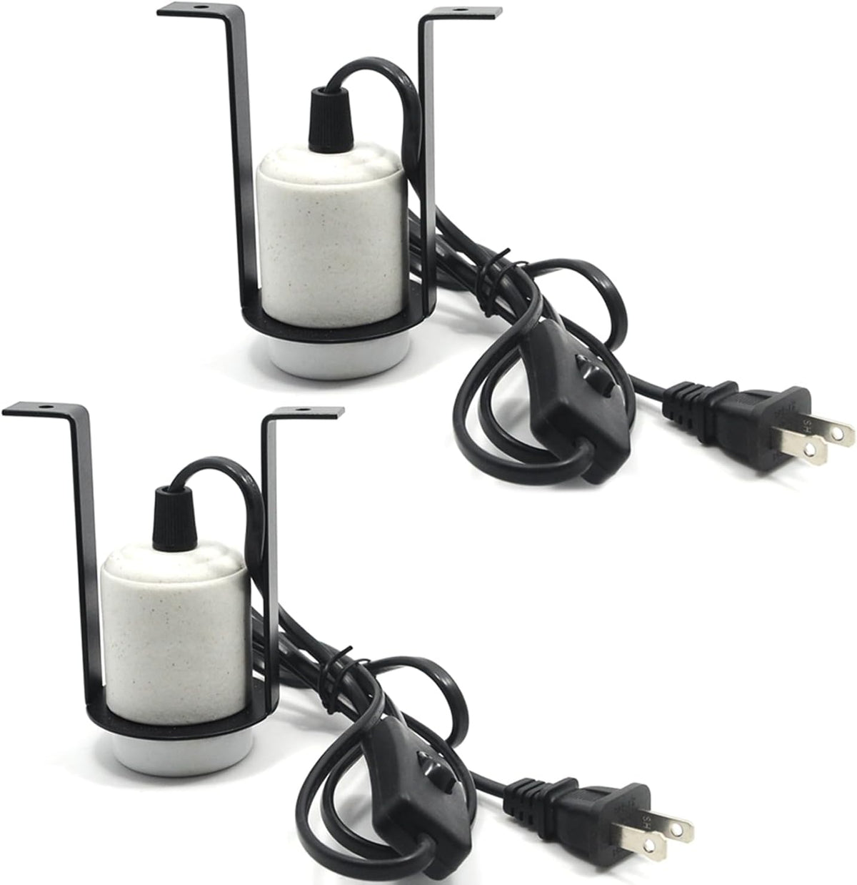 2-Pack Reptile Ceramic Heat Lamp Holder Pet Heater Bracket Reptile Light Fixture for Heat Lamp Bulb Terrariums Habitat Lizard Tortoise(Bulb Not Included)
