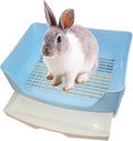 Large Rabbit Litter Box Trainer, Potty Corner Toilet with Drawer Bigger Pet Pan for Adult Hamster, Guinea Pig, Ferret, Galesaur, Bunny and Other Animals (Blue)