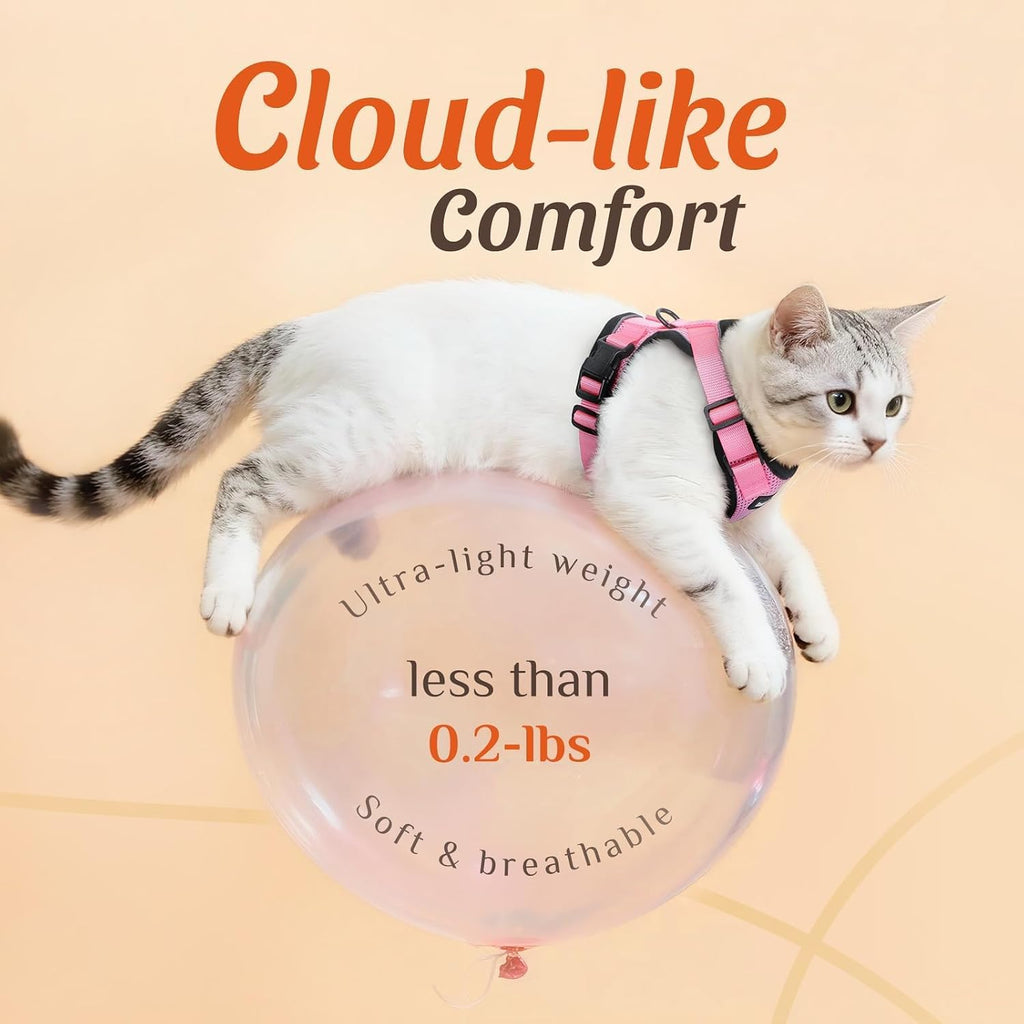 Dooradar Cat Harness and Leash Set, Adjustable and Escape Proof, Xs
