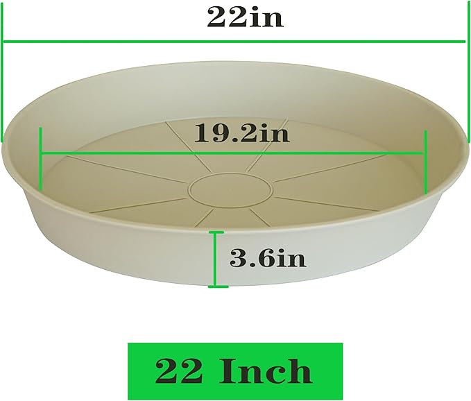 3 Pack of 20 22 inch Plant Saucer, 3.6" Depth Tray, Large Deep Garden Plastic - Image 2