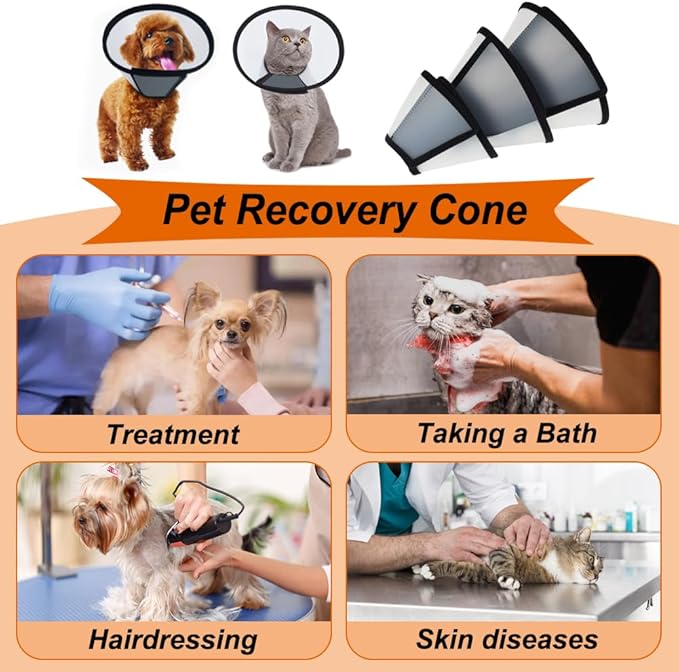 Vivifying Cat Cone, Adjustable Recovery Pet Cone, Three Sizes Lightweight - Image 6