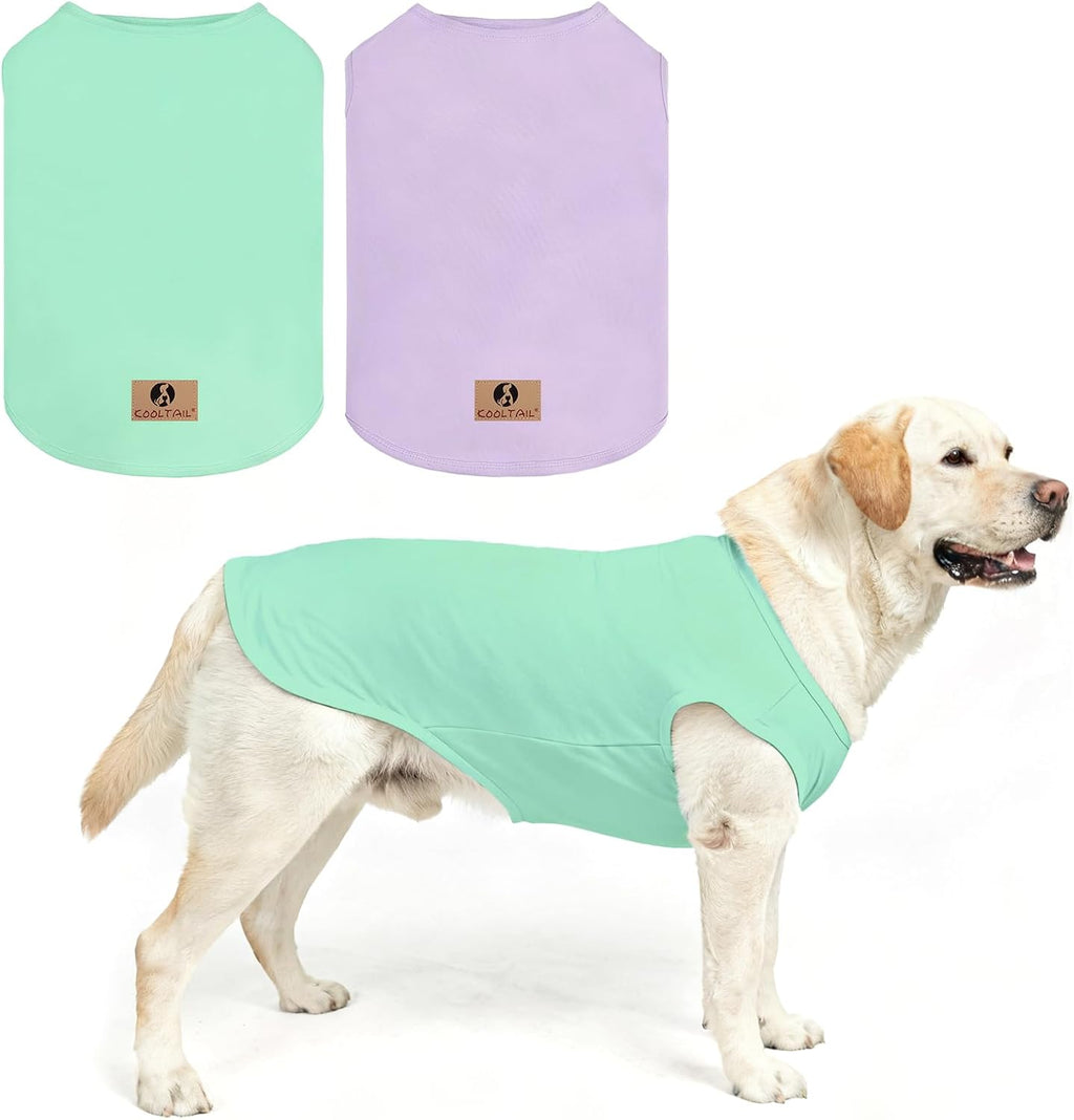 KOOLTAIL 2 Pack Large Dog T- Shirts, Soft Cotton Dog Clothes Tank Top, XXL