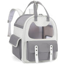 Pet Backpack, TSA-Friendly Canvas Transparent Cat Travel Backpack, Airline Approved Small Dog Travel Bag 15.7x9.1x12.6 Inches with Handles, Breathable for Camping, Outdoor Activities & Air Travel