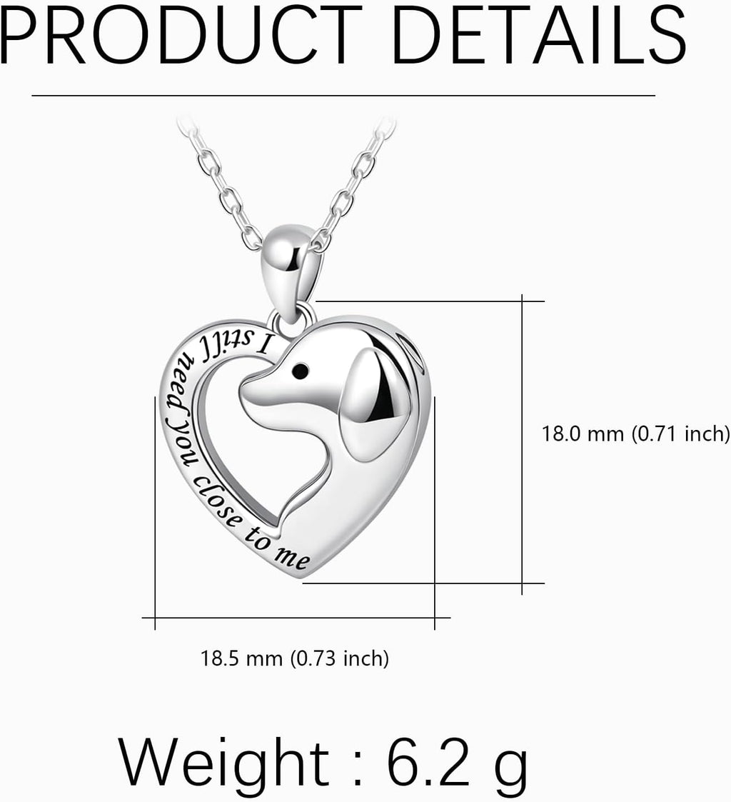 YLT Pet Cremation Urn Heart-shaped Necklace for Ashes for Dog