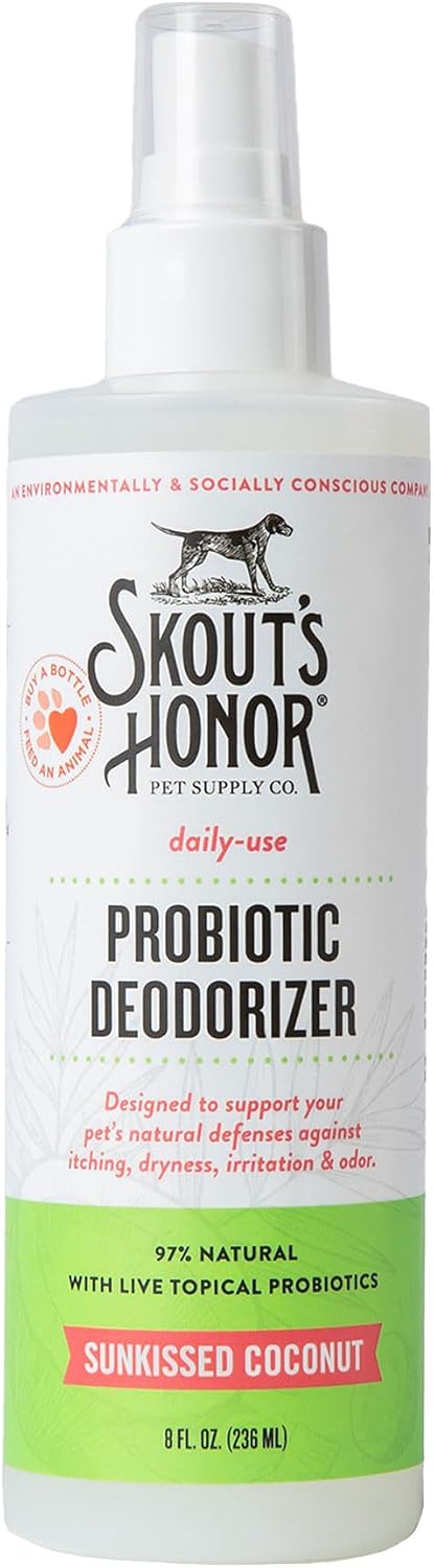 SKOUT'S HONOR Probiotic Dog Deodorizing Spray - Sunkissed Coconut, 8 oz