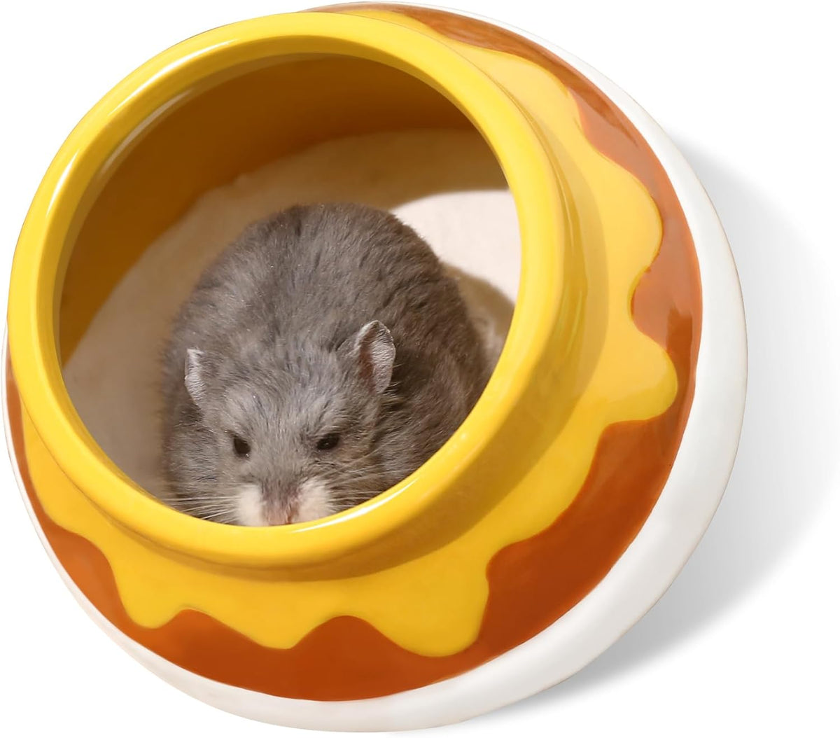 Honey‑Pot Ceramic Hamster Hideout, Chew‑Proof Small Pet Habitat Decor