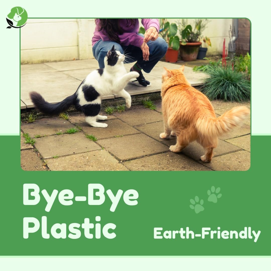 Cat Litter Box Liners - 100% Compostable - Drawstring Close - Scent Free - Jumbo Size XL (36" L x 18" W) - 40 Micron (1.6 Mil) Heavy Duty - 20 Count - Scratch, Tear & Leak Resistant