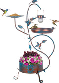 Metal Bird Bath for Outside, Birdbaths Outdoors with Planter and Feeder