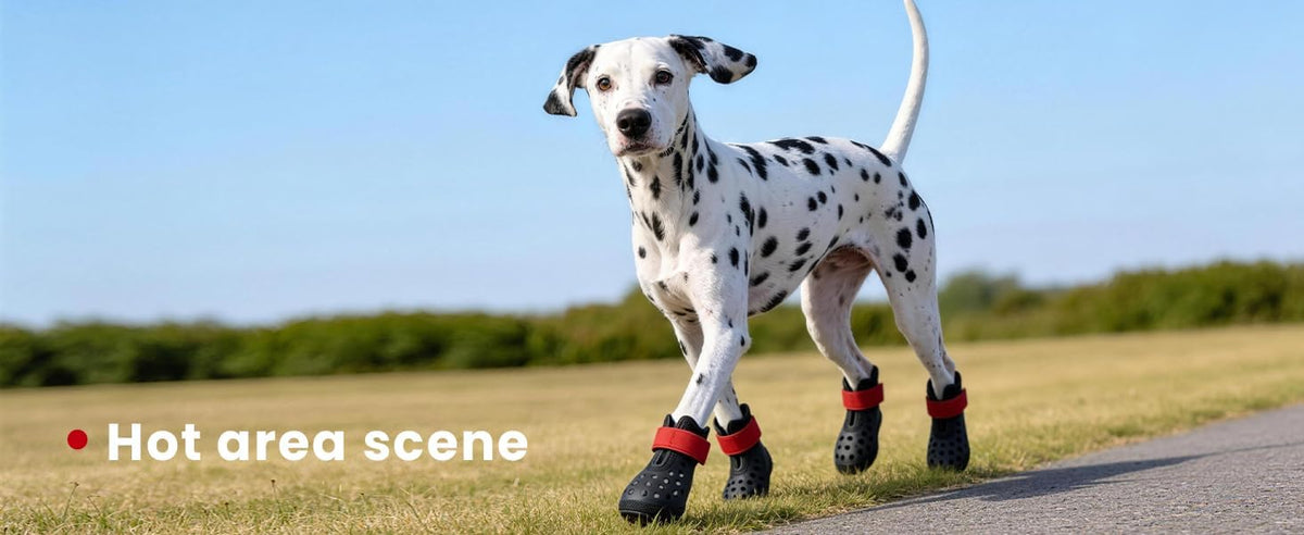 Dog Shoes for Hot Pavement - Comfortable Paw Protection for Medium & Large Dogs, Adjustable Strap & Non-Slip, Easy-Clean, Outdoor Sports Boots, Dog Booties for Summer Rain (Black, L)