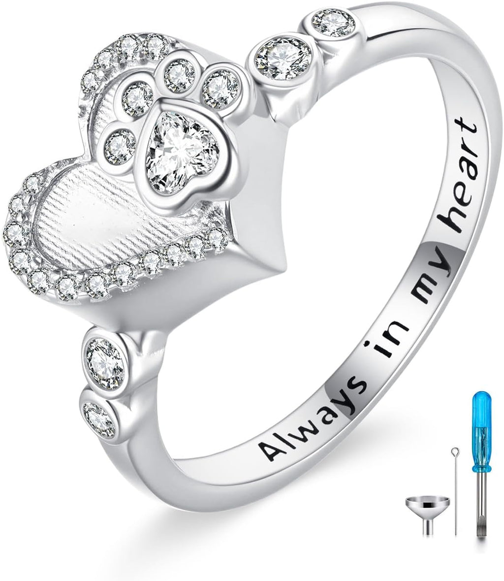 Urn Ring for Ashes Sterling Silver Urn Ring Keepsake Memorial Jewelry Gifts for Women