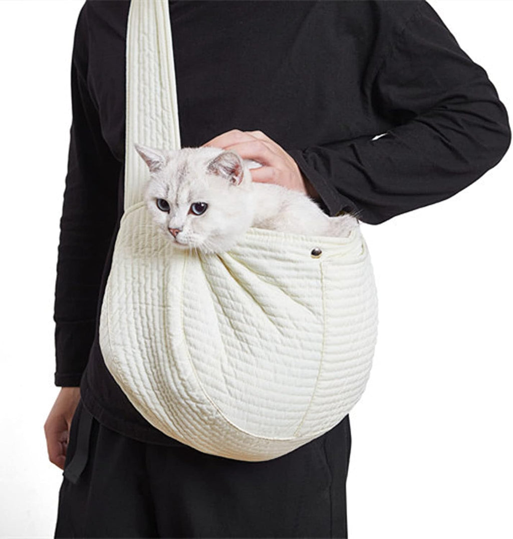 Zerodis Dog Sling Carrier, Portable One Shoulder Pet Backpack Cat Carrier Bag with Widened Shoulder Strap for Outdoor Travel Small Dogs Puppy Cat (L)