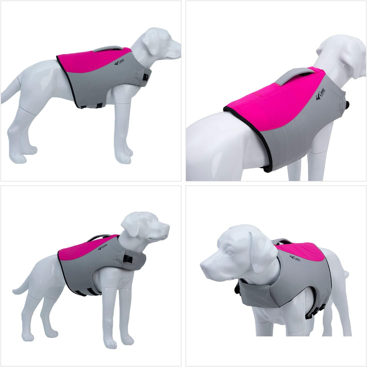 Dog Life Jacket, Sport Style Dog Float Coat with Excellent Buoyancy, Stylish Dog Swimming Safety Vest with Rescue Handle for Small Medium Large Dogs Rosered L
