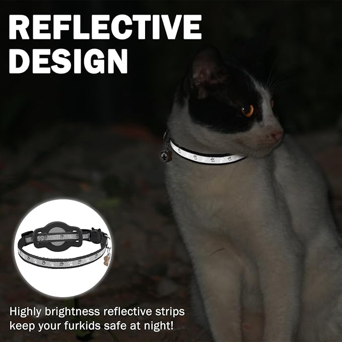 Airtag Cat Collar Breakaway, Reflective Kitten Collar - Image 4