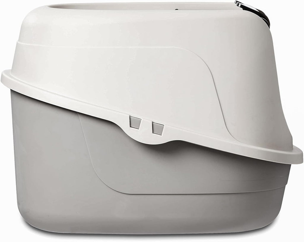Amazon Basics No-Mess Hooded Enclosed Cat Litter Box with Odor Control and Swinging Door, Standard, 21" x 16" x 15", Multicolor