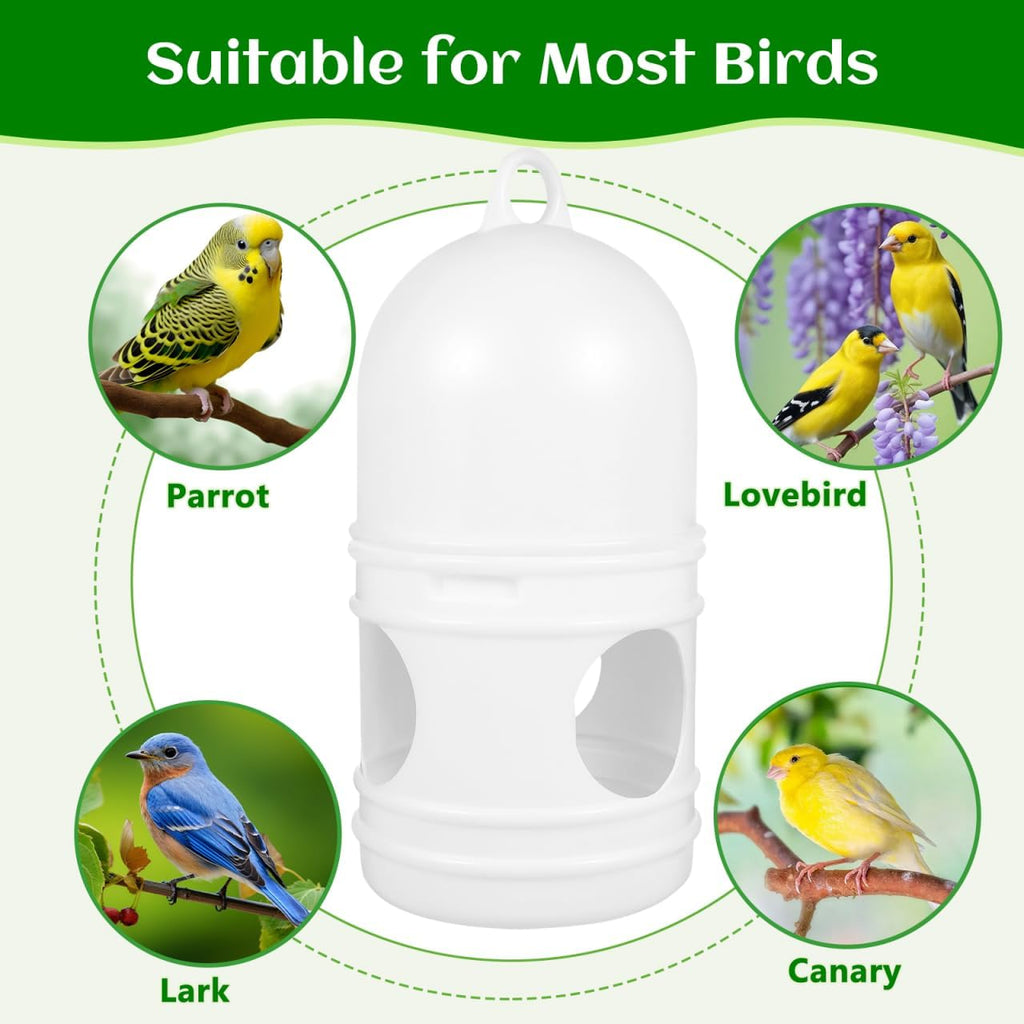 balacoo Bird Water Dispenser 2-Pack Plastic Bird Cage Water Cup Odorless Stable Easy to Clean Birds Feeder for Pigeons Parrots Dove Cage Supplies 10.23 X 4.72 X 4.72 in