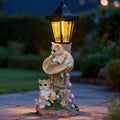 Solar Cat Outdoor Statue, Garden Statue by ZYLiWoo