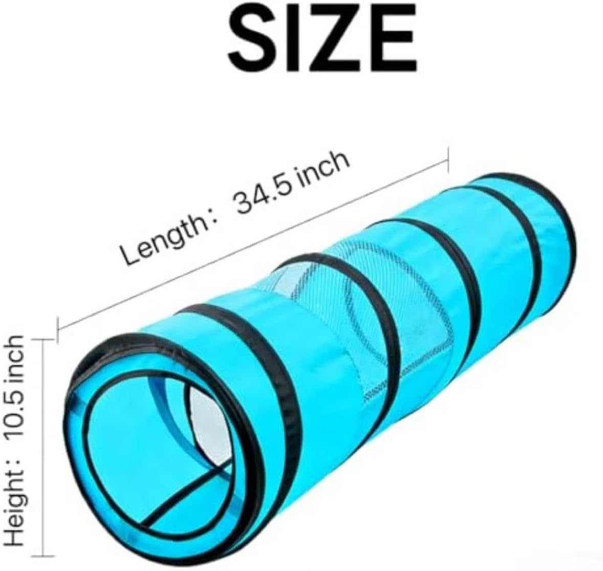 PAWISE Cat Tunnel for Indoor Cats, Collapsible Pet Tube with Peek Hole