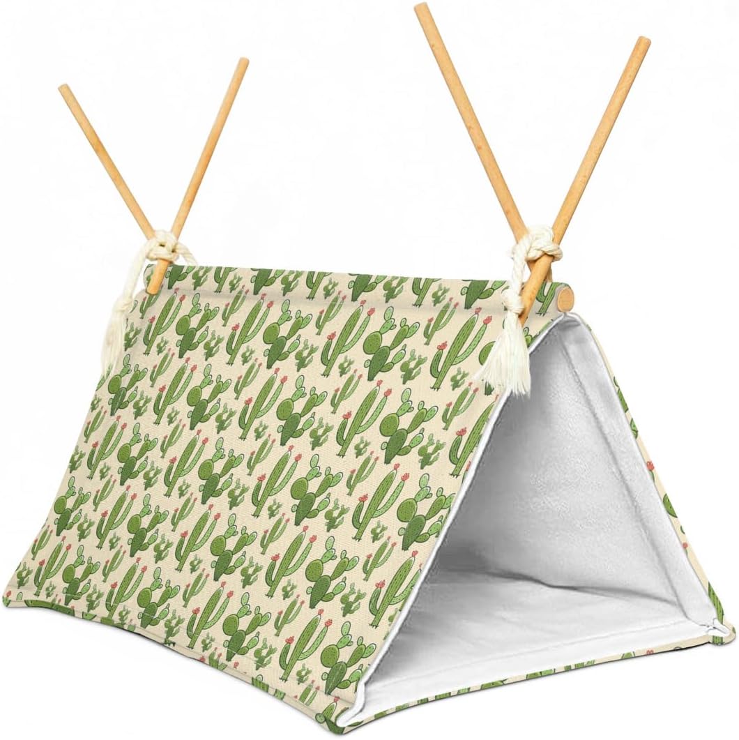Bearded Dragon Reptile Sleeping Bed Tent Hide Tank Decor Accessories Habitat Shelter for Lizard Bearded Dragon Leopard Gecko (Cactus 1)