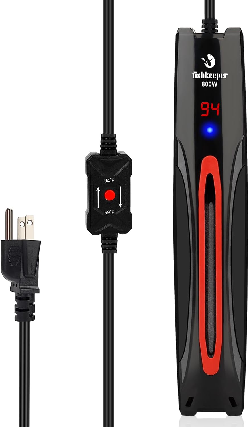 fishkeeper 800W Adjustable Submersible Aquarium Heater, 40-220 Gallon