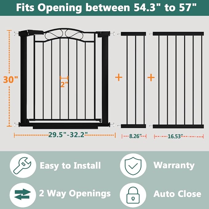 Fairy Baby 54.4"-57.0" Extra Wide Baby Gate - Image 2