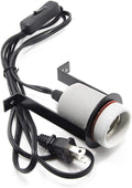 Reptile Ceramic Heat Lamp Holder with Mounting Bracket, E26/E27 Socket for Bulbs up to 300W, 5ft Cord for Terrarium (No Bulb)