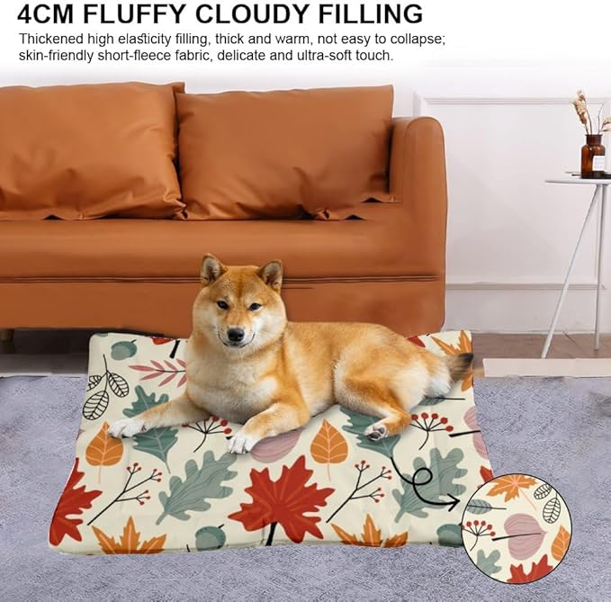 Colorful Leaf Seamless Crate Pad Cat Warming Pad Beds - Image 2